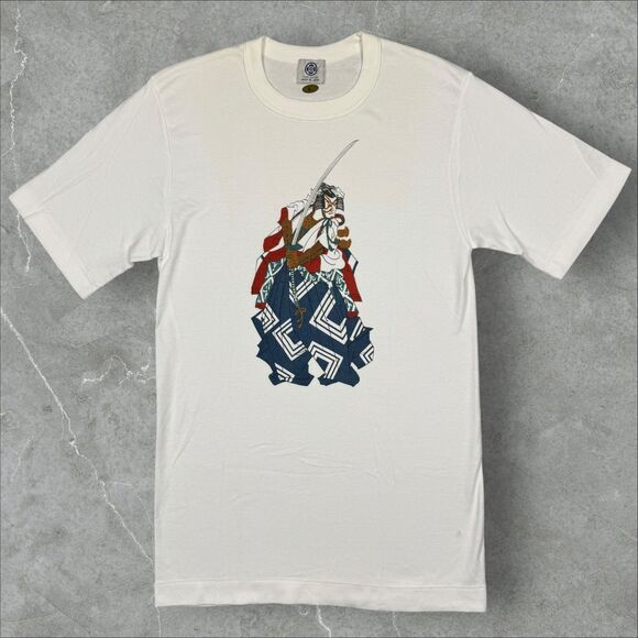 Vintage Single Stitch Japan Samurai Kamishimo W/ Sword Graphic T Shirt - Large - Picture 1 of 6